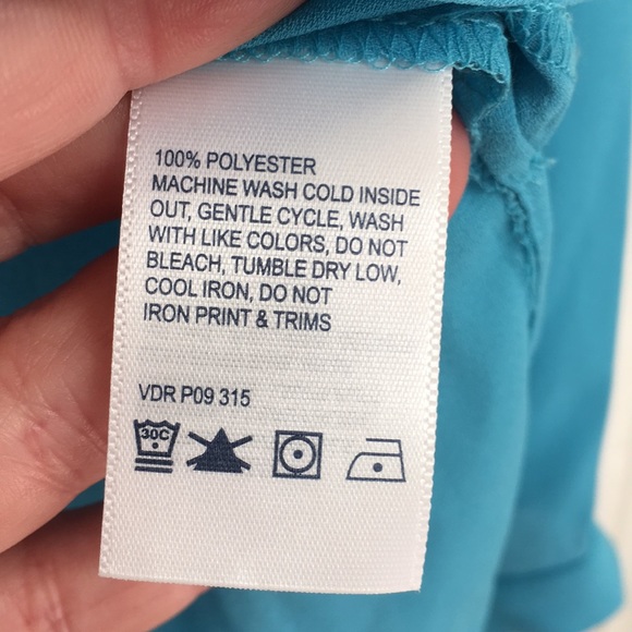 Nautica NWT vibrant blue blouse XS silver buttons - Picture 7 of 8